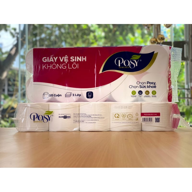 Giấy vệ sinh Posy 3L không lõi 10c/túi