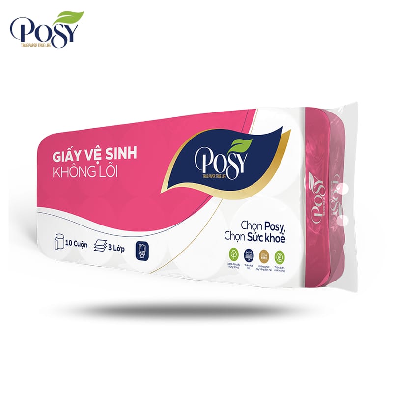 Giấy vệ sinh Posy Cao Cấp 4L;10c/t không lõi