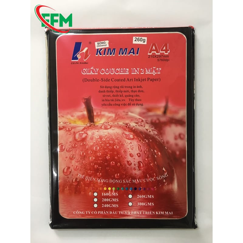 Giấy in ảnh 2 mặt K.M 260G