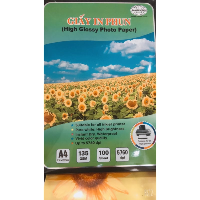 Giấy in ảnh 1 mặt M.H A4-135g