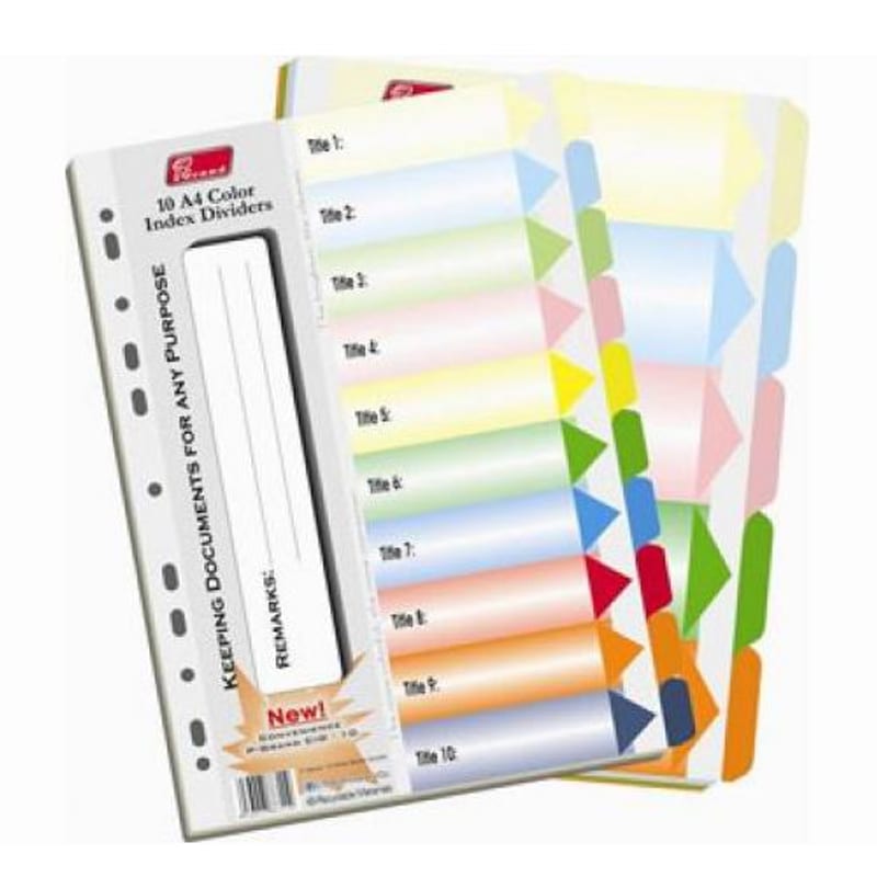 Chia file bìa 5 màu (ko số) (10 bộ/tập)